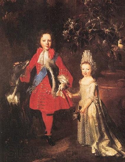 Nicolas de Largilliere Portrait of Prince James Francis Edward Stuart and Princess Louisa Maria Theresa Stuart Spain oil painting art